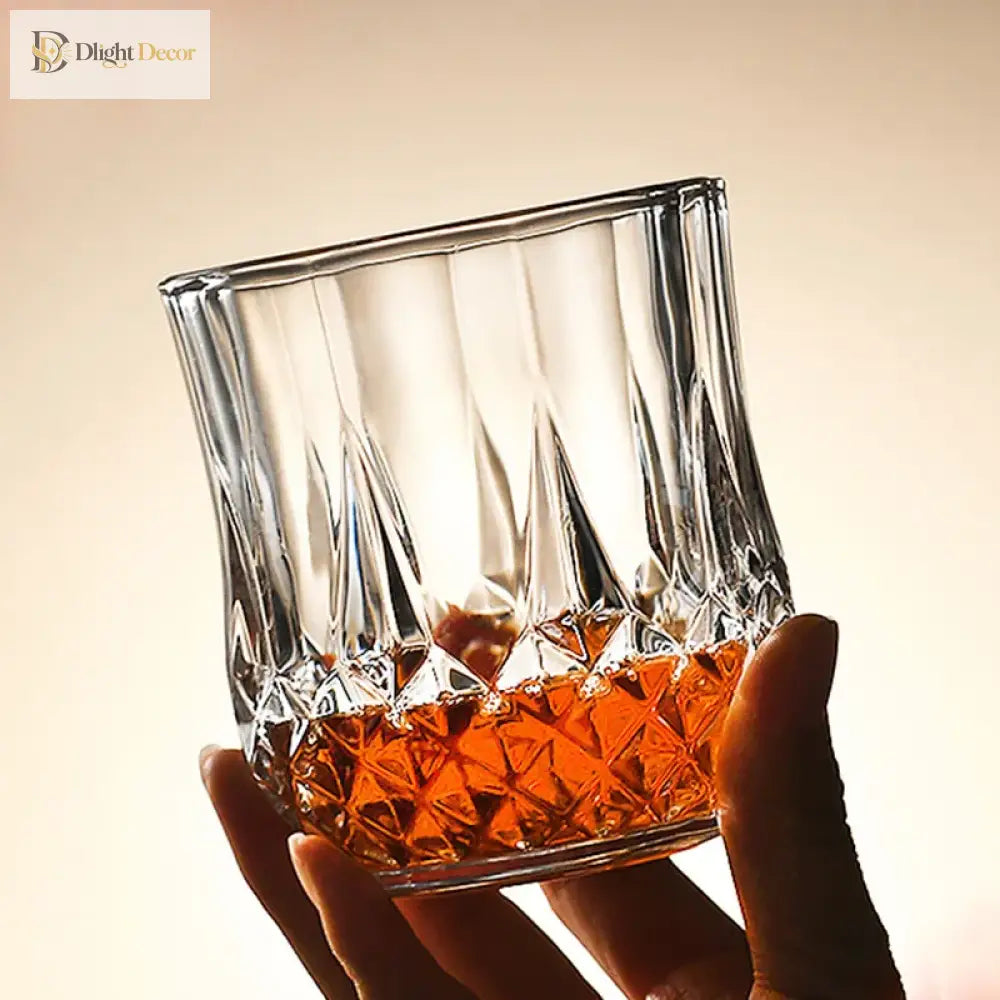 Dlight Decor 4pc Diamond Cut Glass Set 215ml Clear 215ml / 4pcs Cocktail Glasses