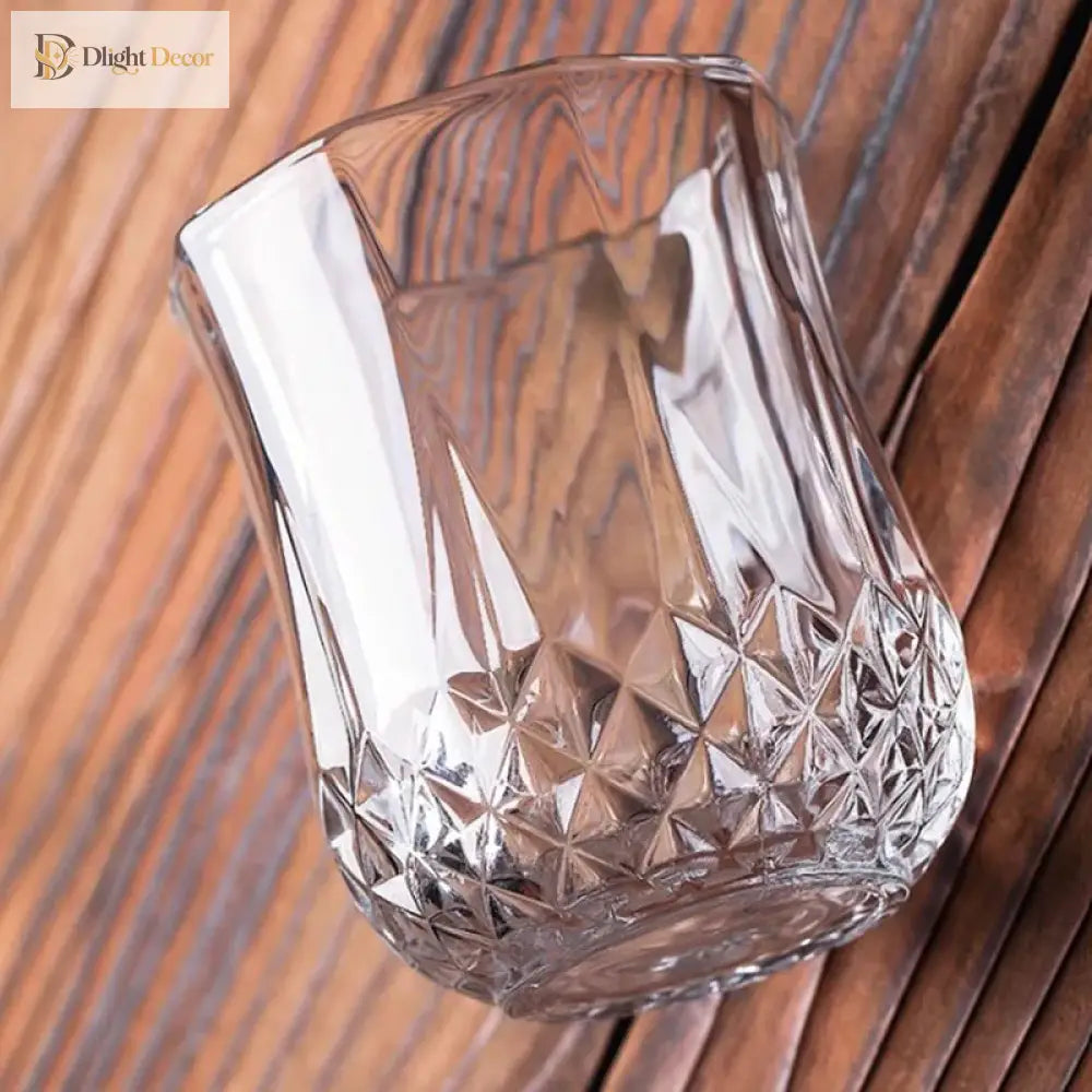 Dlight Decor 4pc Diamond Cut Glass Set 215ml Clear 215ml / 4pcs Cocktail Glasses