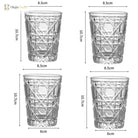 Dlight Decor 4pc Diamond Glass Set 310ml Clear Cups 310ml / 4pcs Glass
