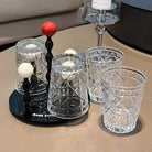 Dlight Decor 4pc Diamond Glass Set 310ml Clear Cups 310ml / 4pcs Glass