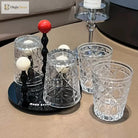 Dlight Decor 4pc Diamond Glass Set 310ml Clear Cups 310ml / 4pcs Glass