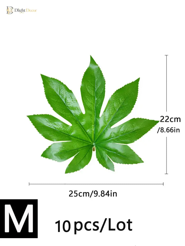 Dlight Decor 5 or 10pcs Tropical Fatsia Monstera Leaves for Table and Home Decor