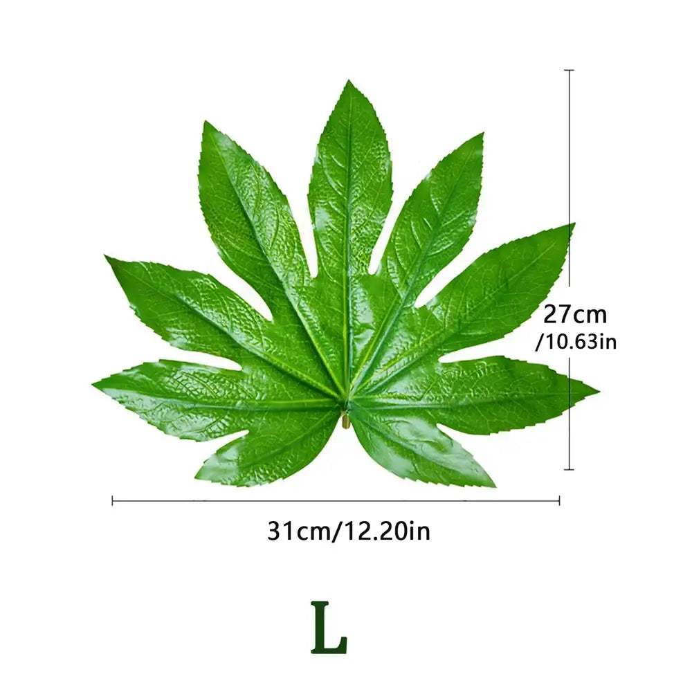 Dlight Decor 5 or 10pcs Tropical Fatsia Monstera Leaves for Table and Home Decor L 31x27cm / 10pcs