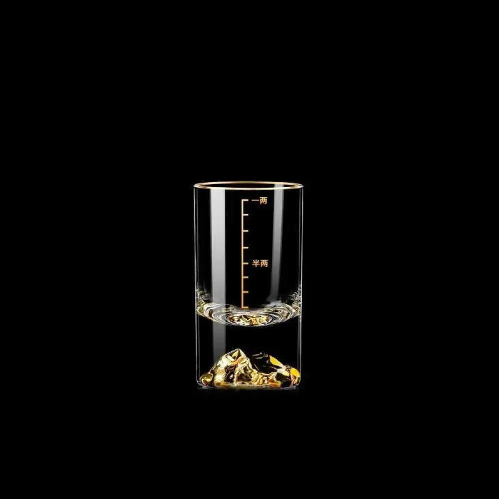 Dlight Decor 50ml/100ml Golden Mountain Shot Glass Thick Bottom Luxury Spirits Cup 50ml / 1pcs
