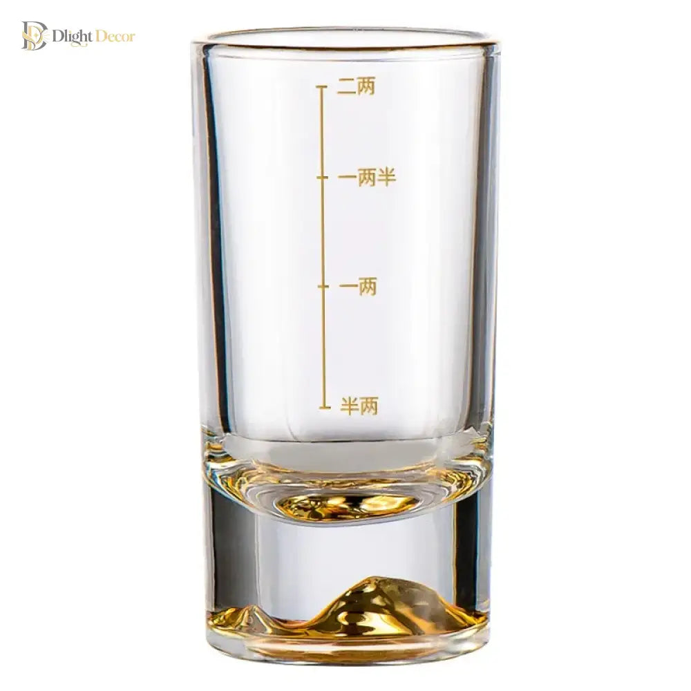 Dlight Decor 50ml/100ml Golden Mountain Shot Glass Thick Bottom Luxury Spirits Cup