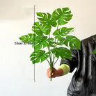 Dlight Decor 53cm Monstera Palm Plant with Turtle Leaves for Home and Party Decor 53cm-12 Leaves