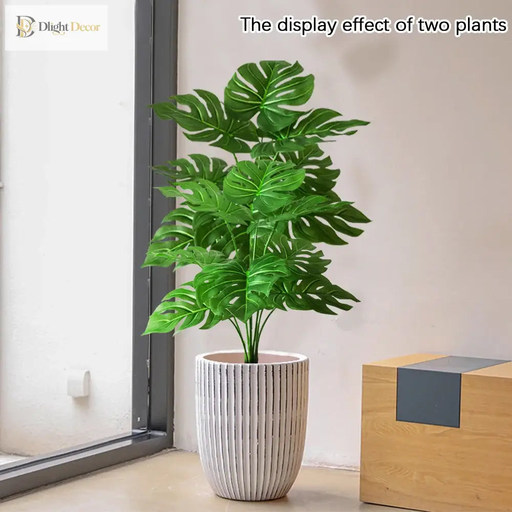 Dlight Decor 53cm Monstera Palm Plant with Turtle Leaves for Home and Party Decor