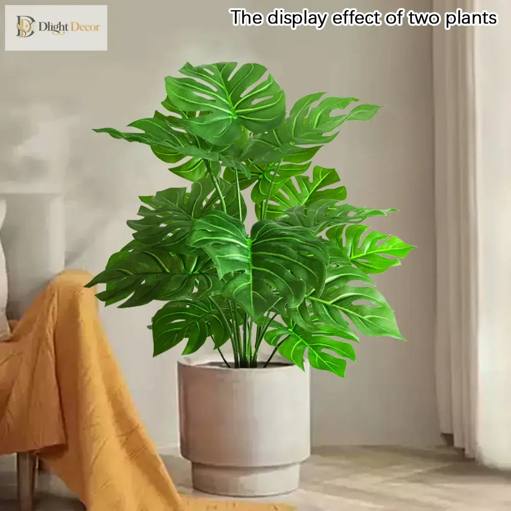Dlight Decor 53cm Monstera Palm Plant with Turtle Leaves for Home and Party Decor