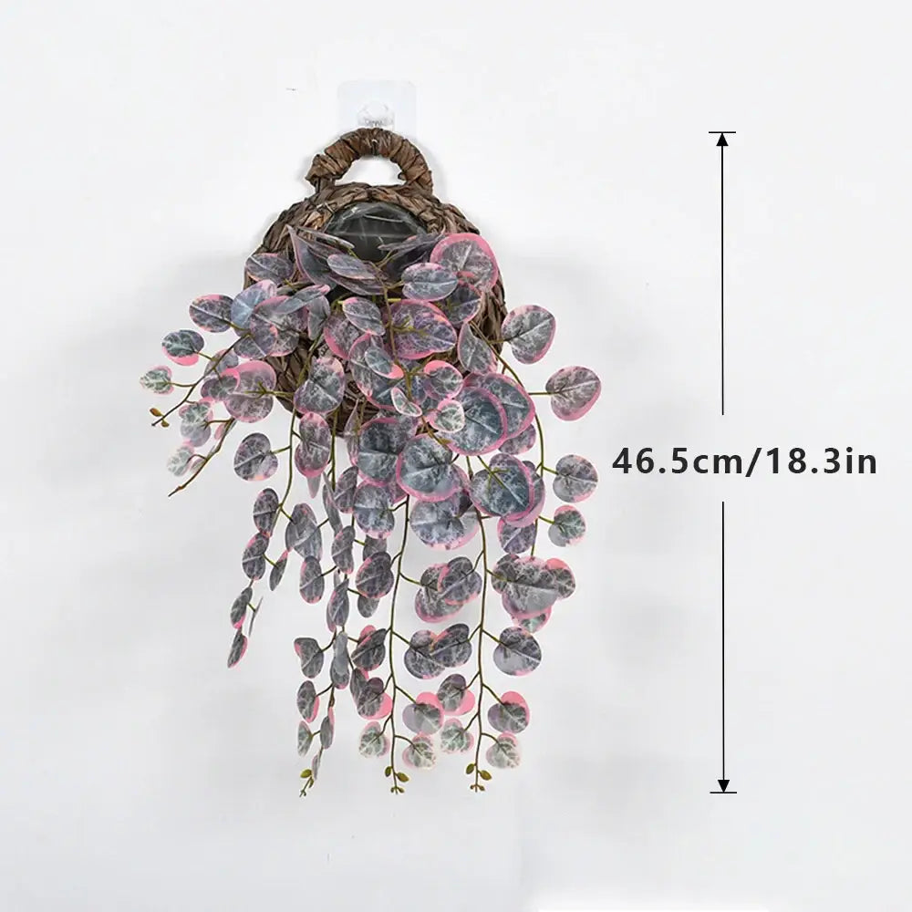 Dlight Decor 64cm Hanging Eucalyptus Vine with Apple Leaves 46.5cm Purple