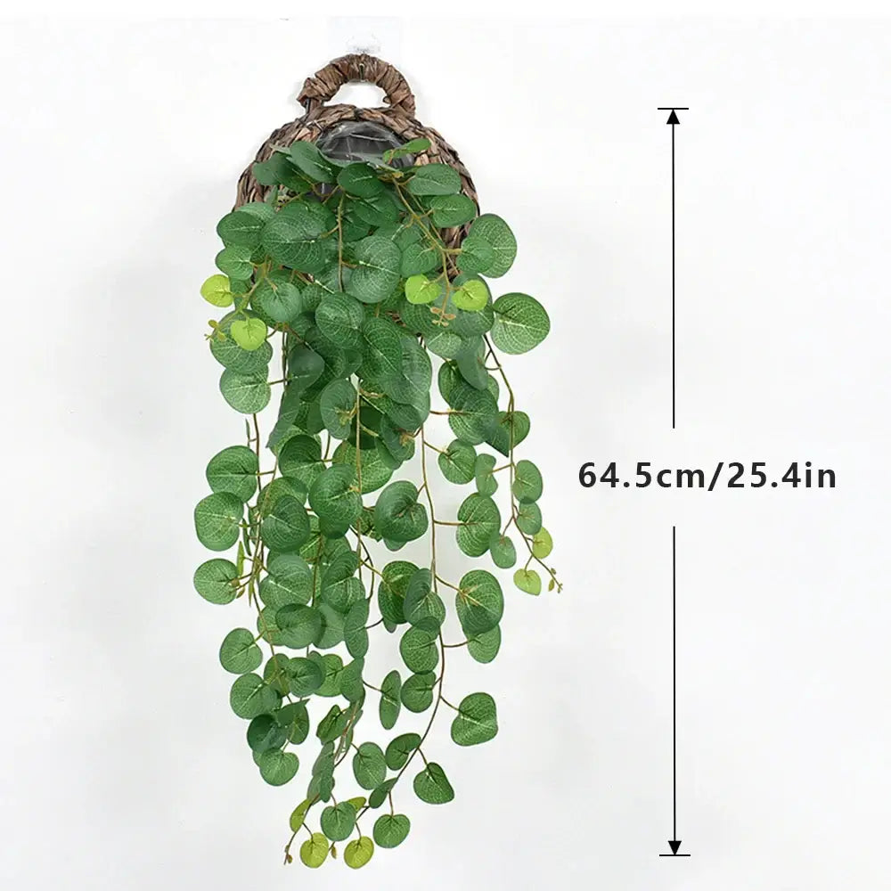 Dlight Decor 64cm Hanging Eucalyptus Vine with Apple Leaves 64.5cm Drak Green