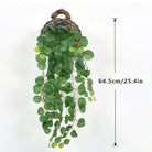 Dlight Decor 64cm Hanging Eucalyptus Vine with Apple Leaves 64.5cm Drak Green