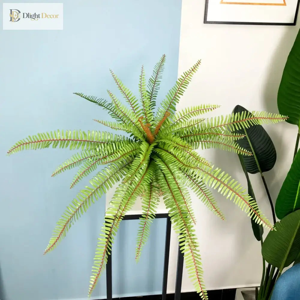 Dlight Decor 65cm Tropical Persian Palm Fern with Hanging Leaves