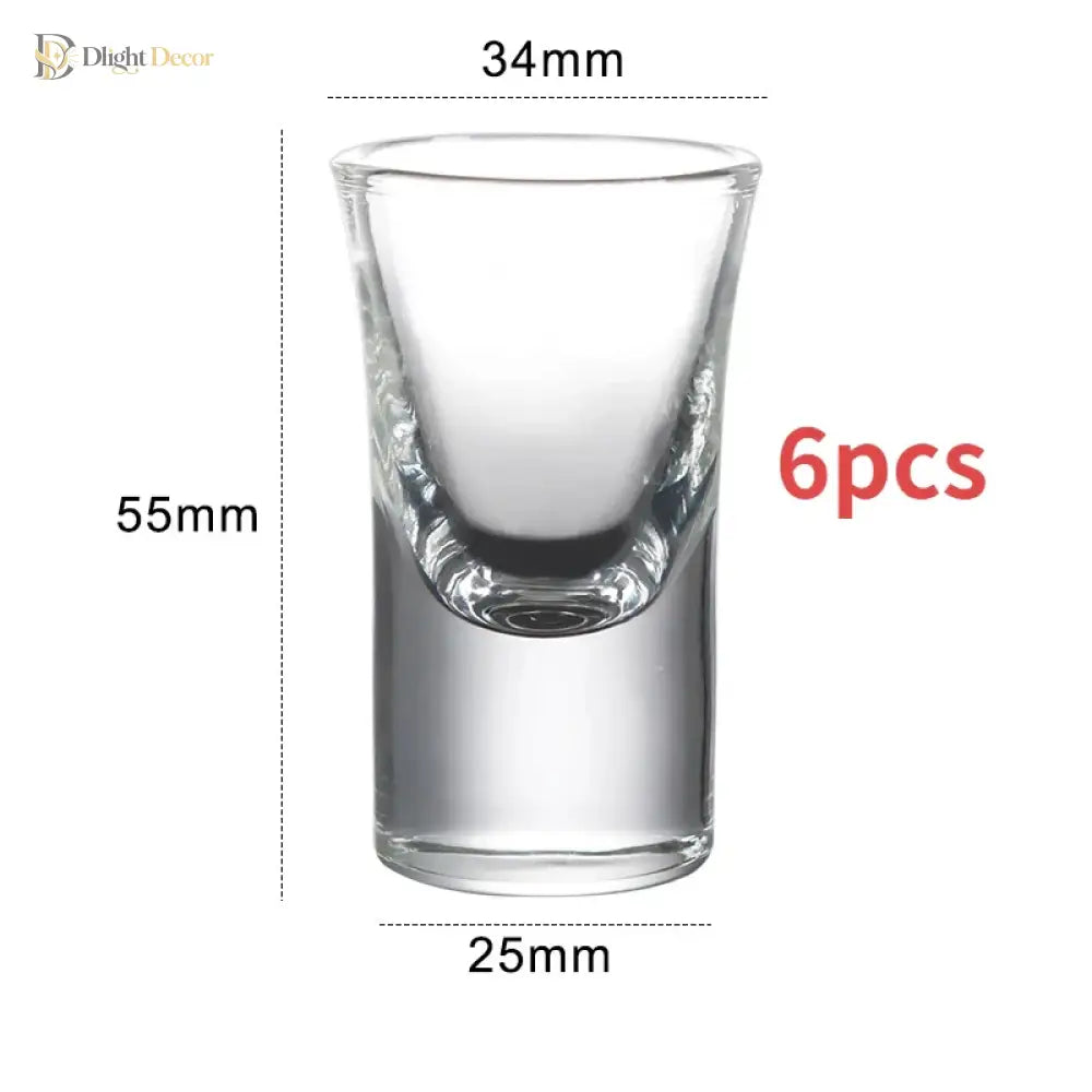 Dlight Decor 6pc 15ml Shot Glass Set – Thick Bottom Mini Liquor Cups 6pcs / 15ml