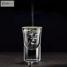 Dlight Decor 6pc Gold Rim Spirits Glass Set – Gilt Small Wine & Baijiu Cups 6pcs / 15ml
