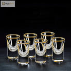 Dlight Decor 6pc Gold Rim Spirits Glass Set – Gilt Small Wine & Baijiu Cups 6pcs / 15ml