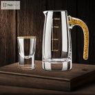 Dlight Decor 6pc Gold Rim Spirits Glass Set – Gilt Small Wine & Baijiu Cups 6pcs / 15ml