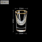 Dlight Decor 6pc Gold Rim Spirits Glass Set – Gilt Small Wine & Baijiu Cups 6pcs / 15ml