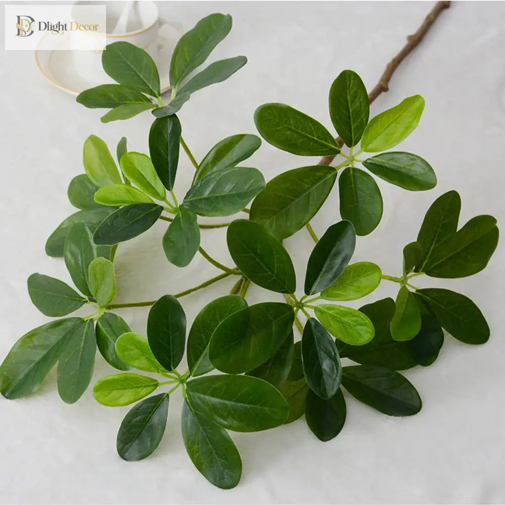 Dlight Decor 73cm Tropical Ficus Palm Tree Branch with Monstera Leaves