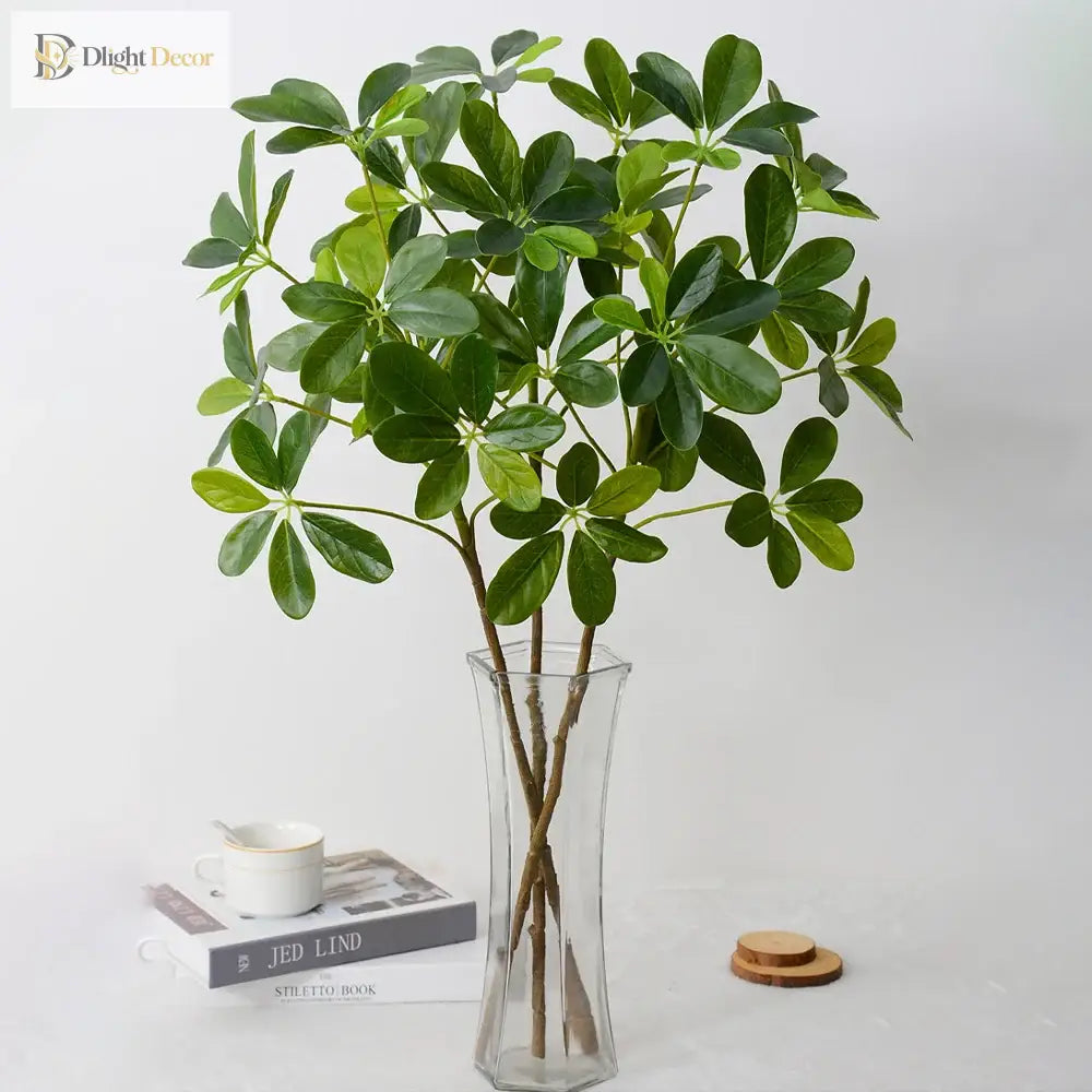 Dlight Decor 73cm Tropical Ficus Palm Tree Branch with Monstera Leaves