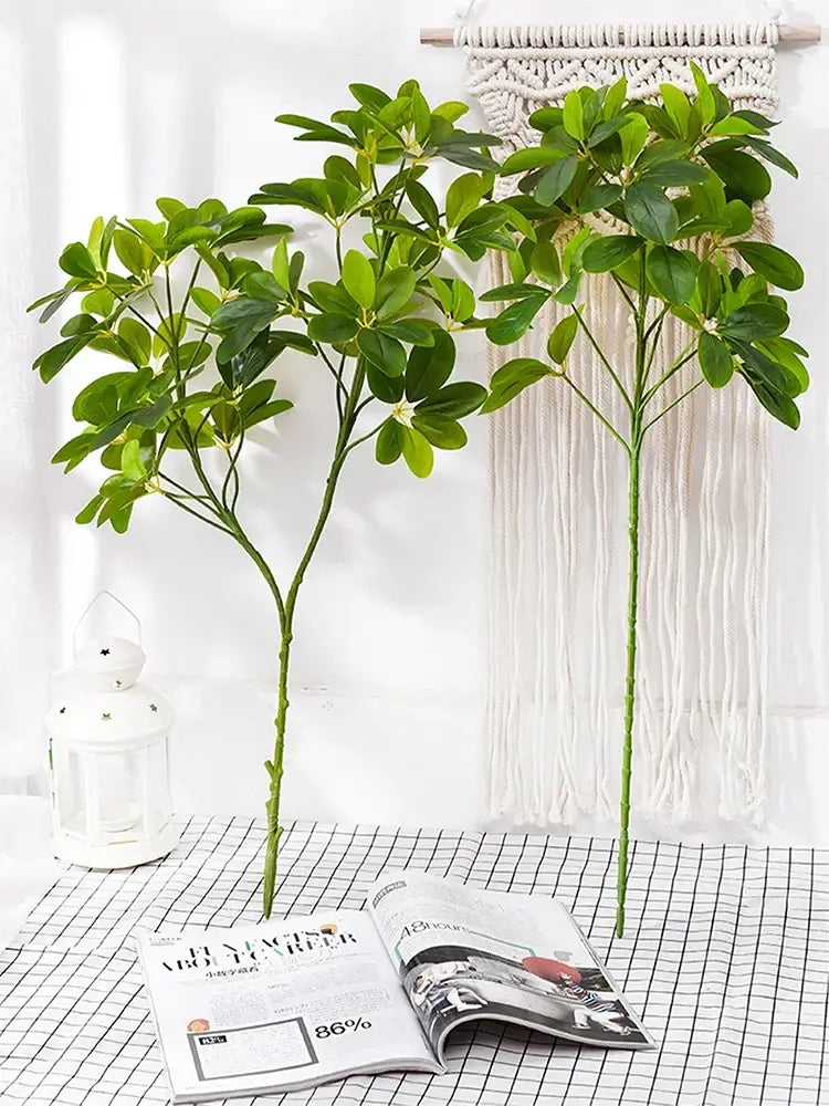 Dlight Decor 73cm Tropical Ficus Palm Tree Branch with Monstera Leaves A and B