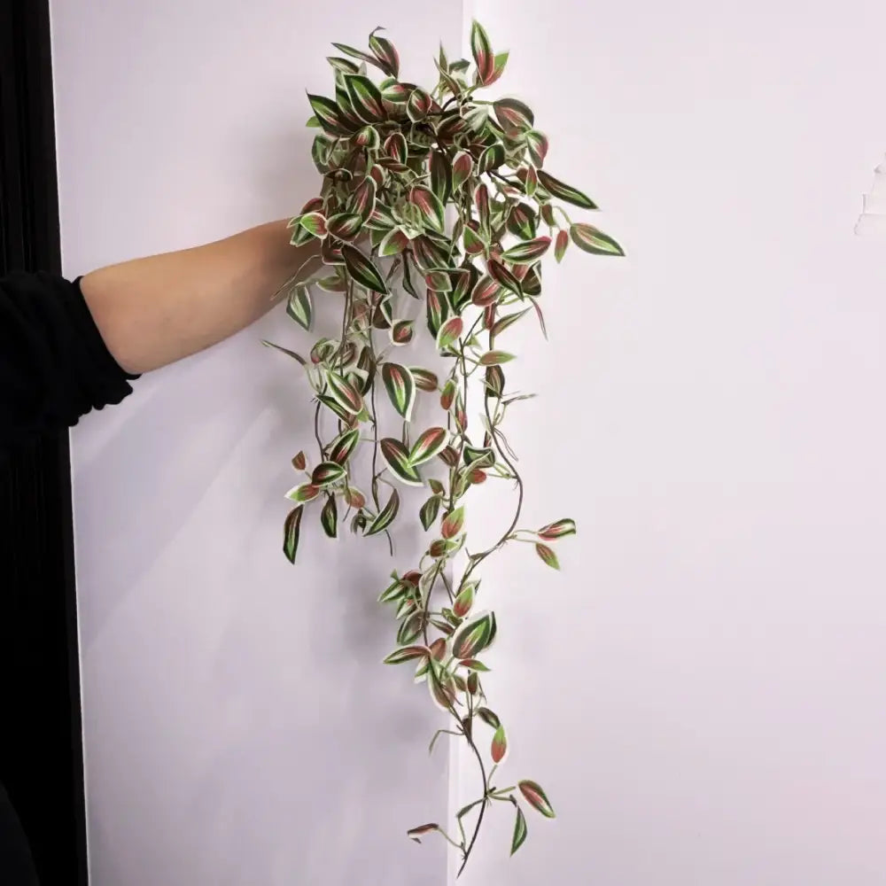 Dlight Decor 75cm Hanging Eucalyptus Vine with Scindapsus Leaves 75cm pink