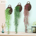 Dlight Decor 75cm Hanging Golden Bell Willow Vine with 5 Forks for Wall and Garden Decor