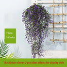 Dlight Decor 75cm Hanging Golden Bell Willow Vine with 5 Forks for Wall and Garden Decor Purple