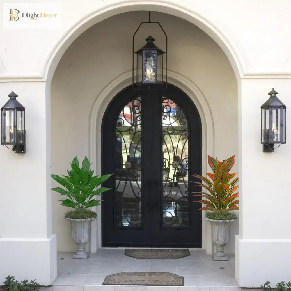 Dlight Decor 76cm Magnolia Banyan Leaf Branch with Green Sansevieria Accents