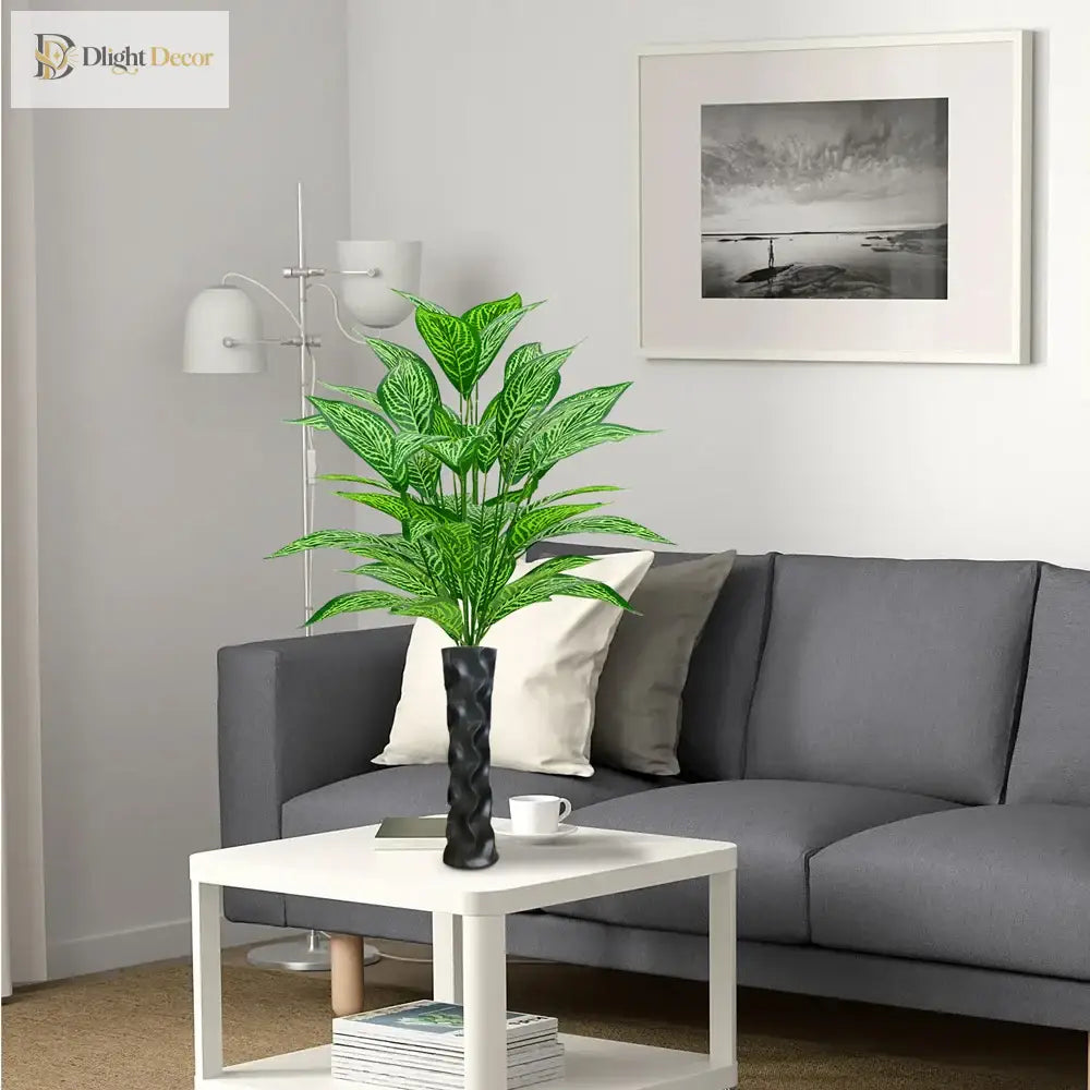 Dlight Decor 76cm Magnolia Banyan Leaf Branch with Green Sansevieria Accents