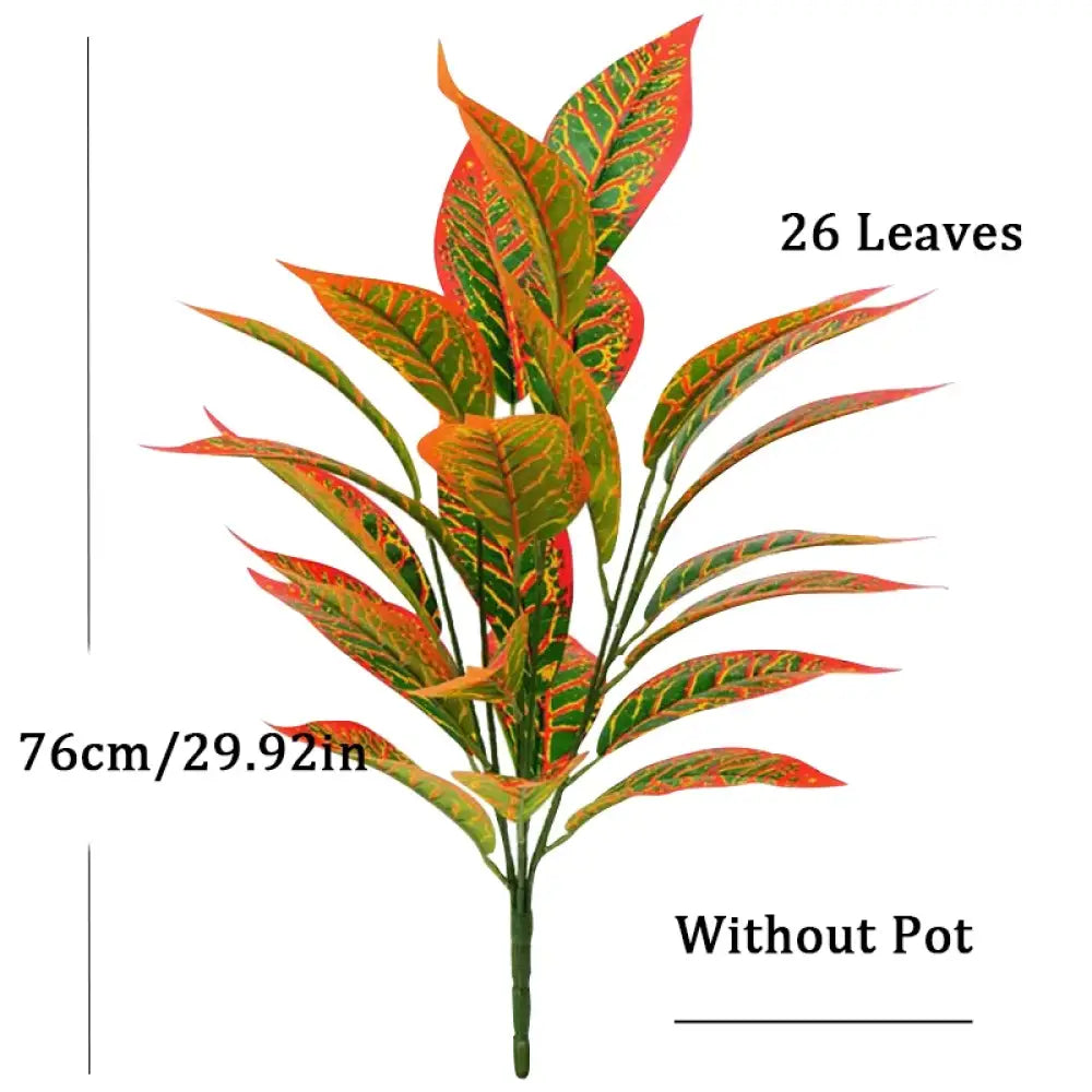 Dlight Decor 76cm Magnolia Banyan Leaf Branch with Green Sansevieria Accents D