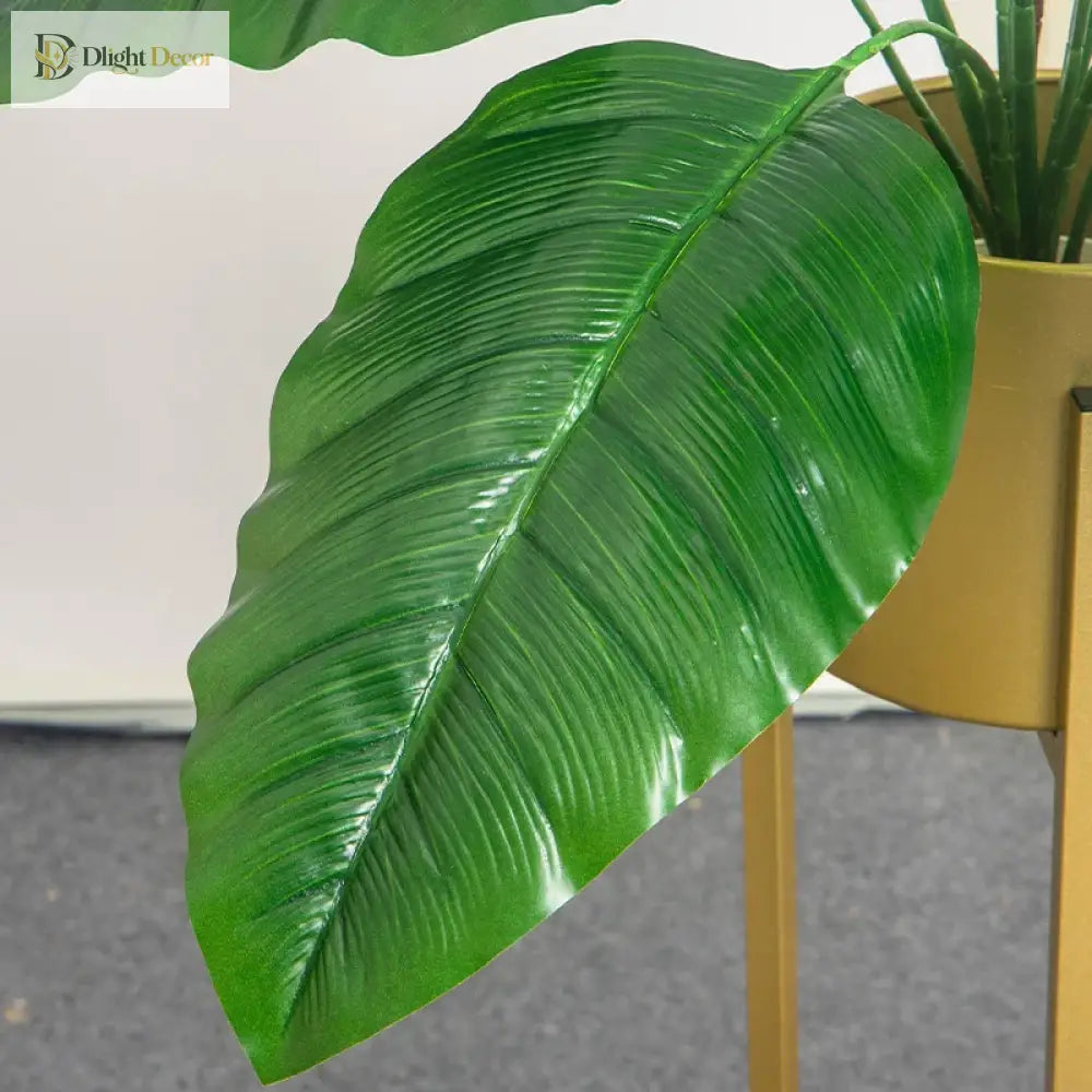 Dlight Decor 85cm Tropical Palm Banana Tree Branch with Monstera Leaves