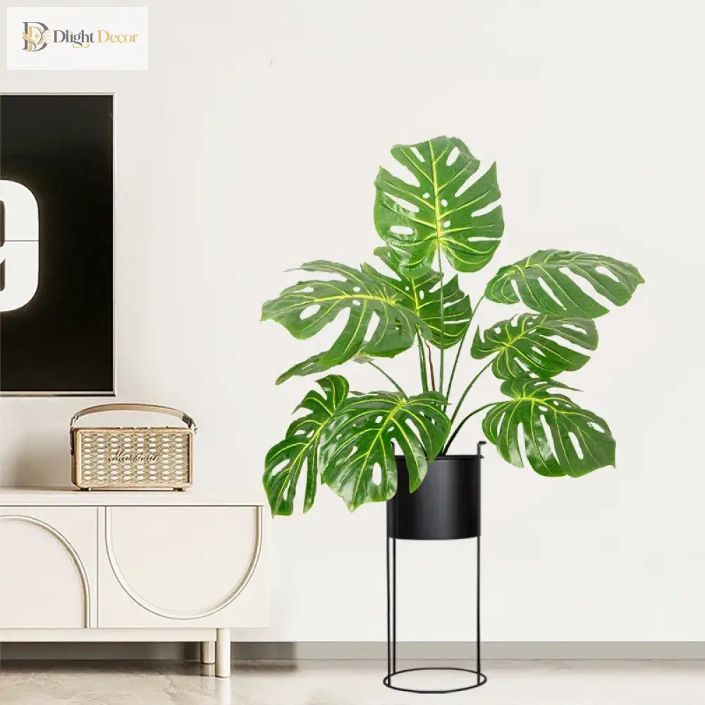 Dlight Decor 85cm Tropical Palm Banana Tree Branch with Monstera Leaves