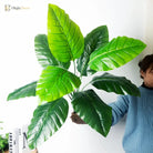 Dlight Decor 85cm Tropical Palm Banana Tree Branch with Monstera Leaves