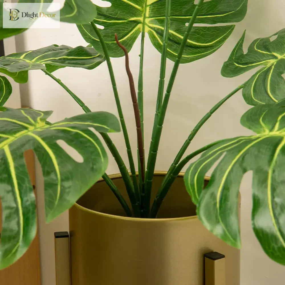 Dlight Decor 85cm Tropical Palm Banana Tree Branch with Monstera Leaves