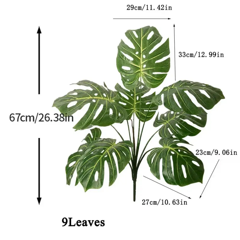 Dlight Decor 85cm Tropical Palm Banana Tree Branch with Monstera Leaves B