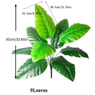 Dlight Decor 85cm Tropical Palm Banana Tree Branch with Monstera Leaves D