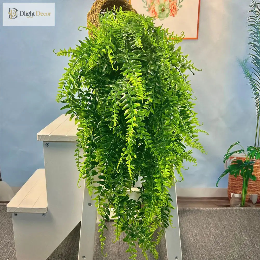 Dlight Decor 90cm Hanging Persian Fern Leaf Vine for Wall and Balcony Decor A