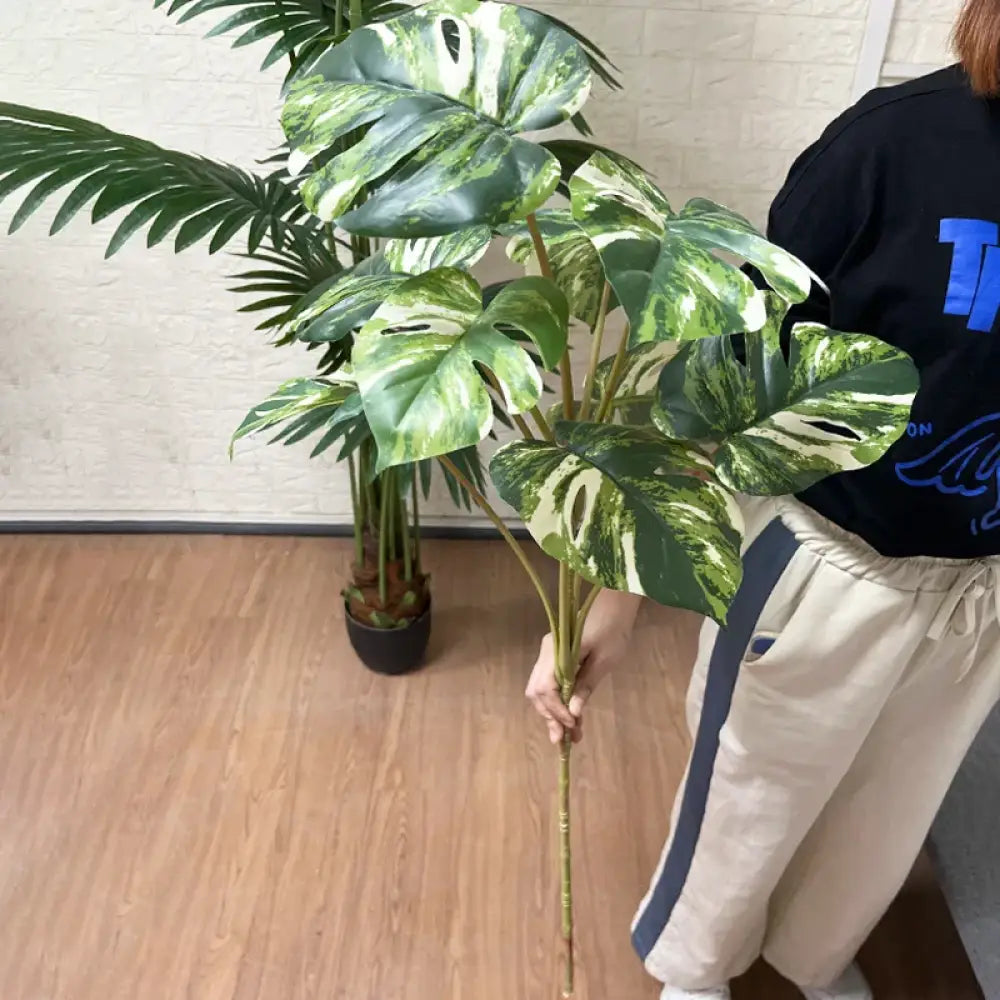 Dlight Decor 90cm Monstera Branch with Tropical Turtle Leaves A