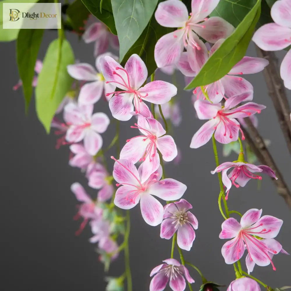 Dlight Decor 95cm Hanging Jasmine Bouquet with Tropical Begonia Flowers