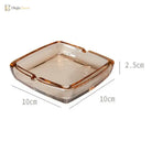 Dlight Decor Classic Square Crystal Glass Ashtray Transparent Smoke Tray for Home Bar & Office
