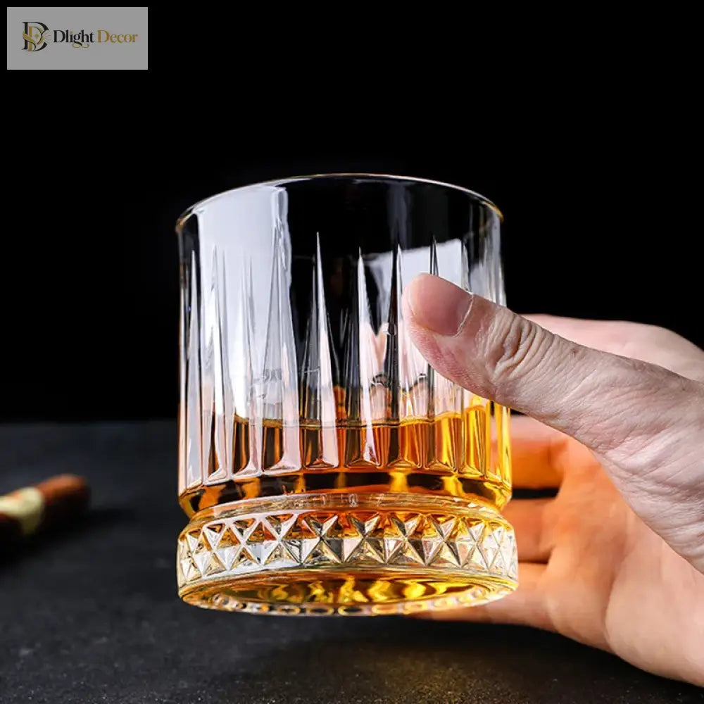 Dlight Decor Diamond Stripe Glass Coffee Cups (100–450ml) Cocktail Glasses