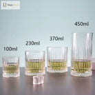 Dlight Decor Diamond Stripe Glass Coffee Cups (100–450ml) Cocktail Glasses