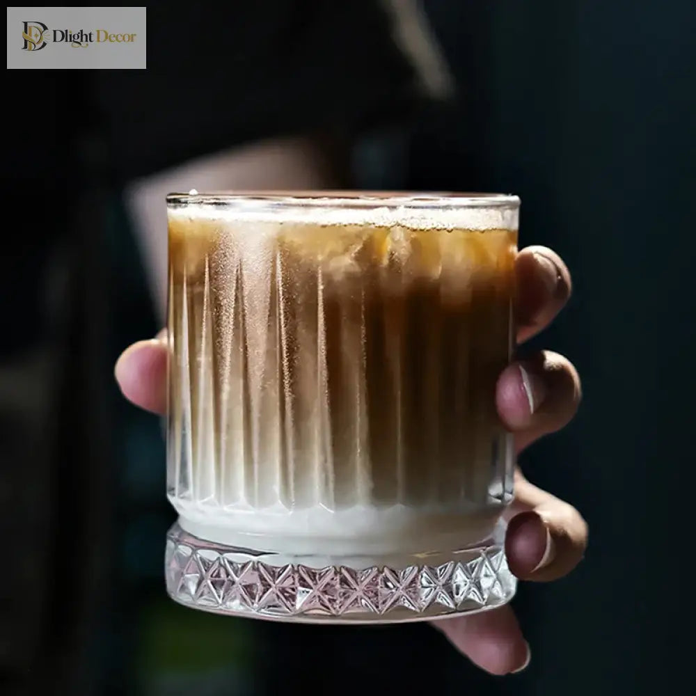 Dlight Decor Diamond Stripe Glass Coffee Cups (100–450ml) Cocktail Glasses