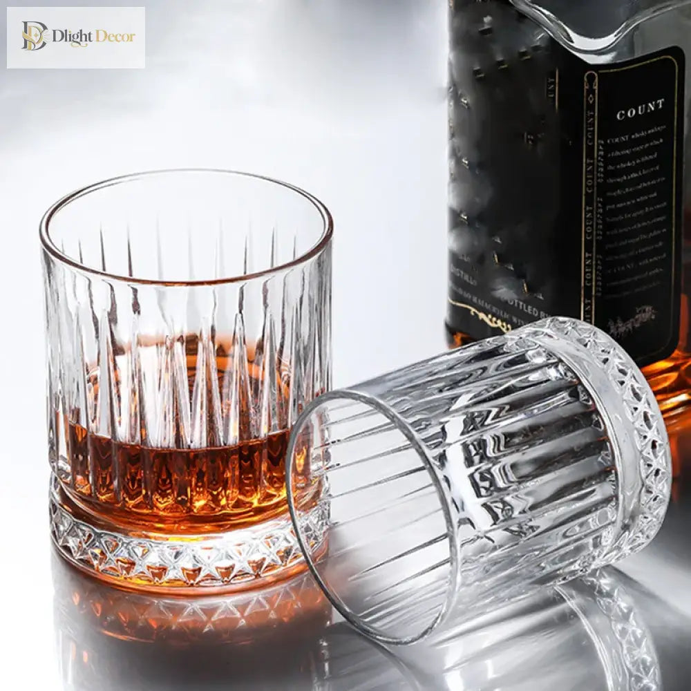 Dlight Decor Diamond Stripe Glass Coffee Cups (100–450ml) Cocktail Glasses
