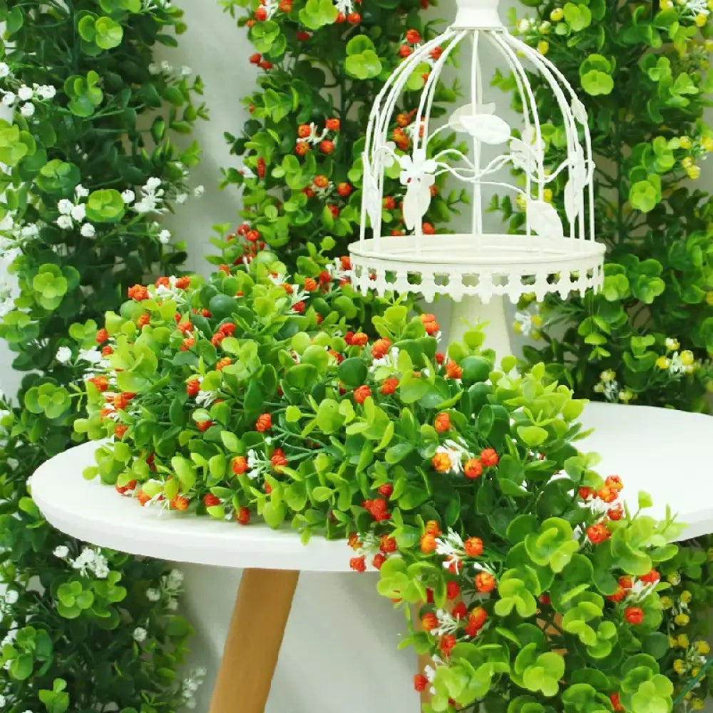Dlight Decor Eucalyptus Vines with Babysbreath for Wall and Event Decor