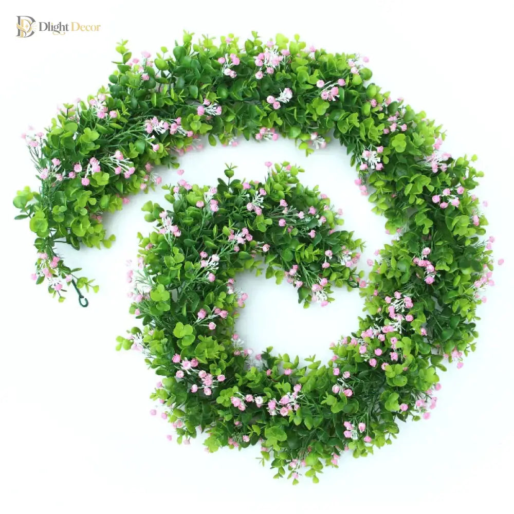 Dlight Decor Eucalyptus Vines with Babysbreath for Wall and Event Decor