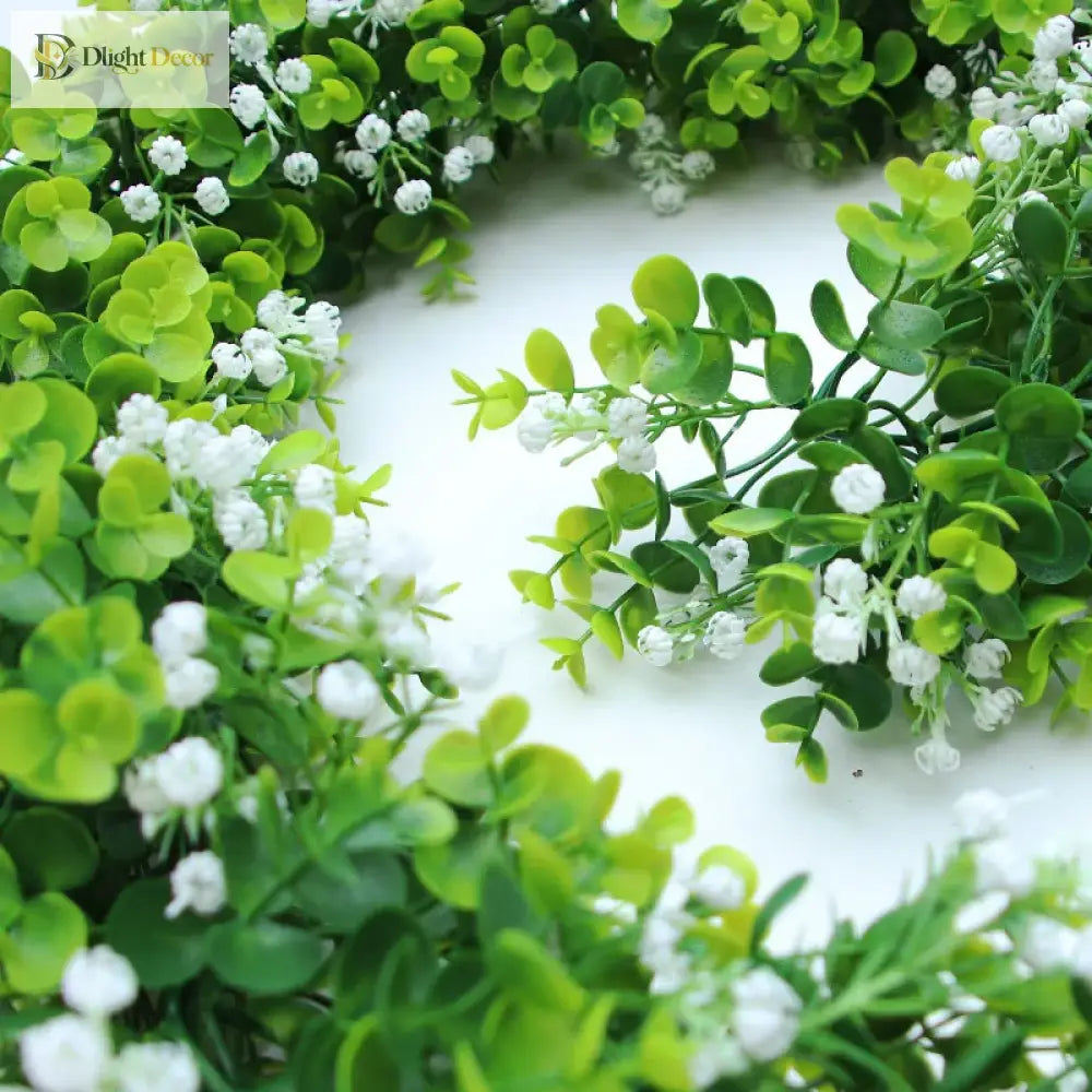 Dlight Decor Eucalyptus Vines with Babysbreath for Wall and Event Decor