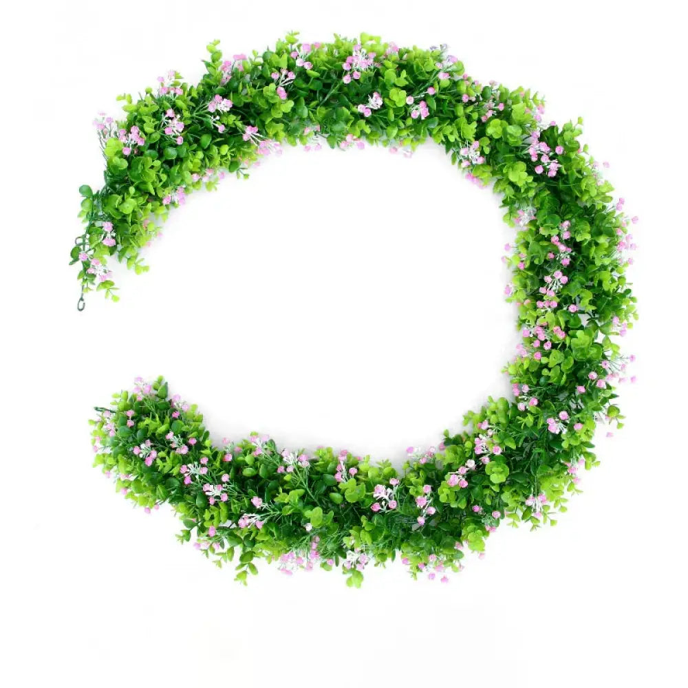 Dlight Decor Eucalyptus Vines with Babysbreath for Wall and Event Decor Pink