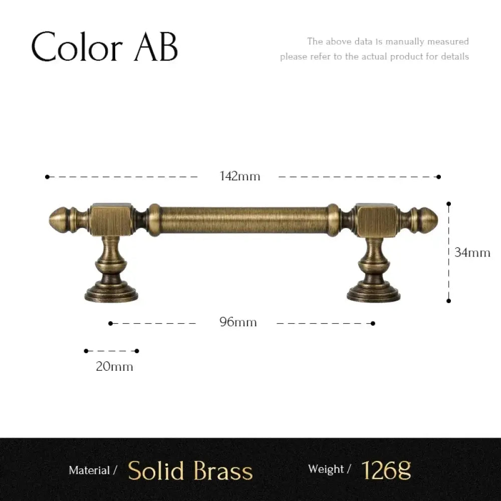 Antique brass hammered cabinet handle dimensions diagram, 96mm center-to-center