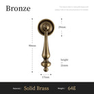 Solid brass cabinet pull handle with circular backplate and teardrop finial, bronze tone